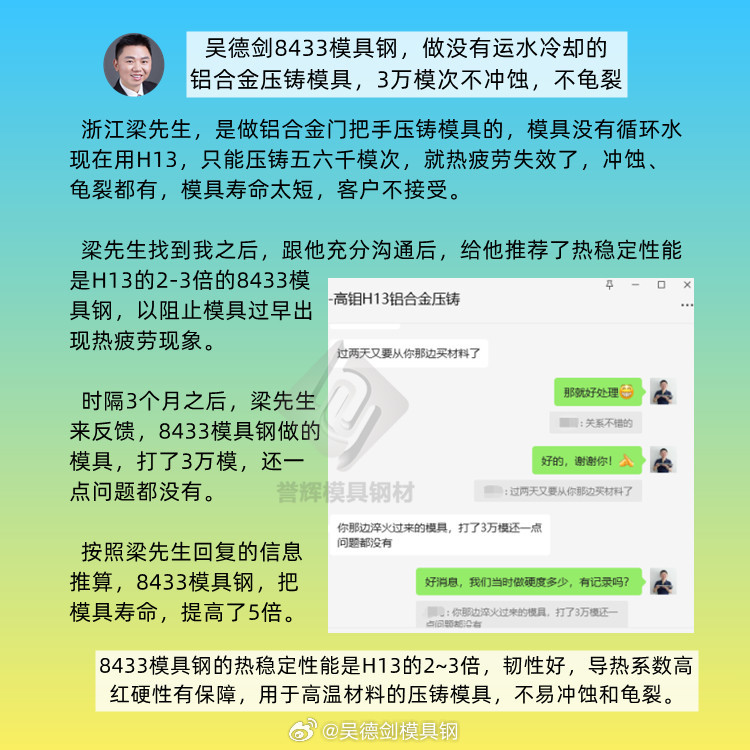 昨晚直播間有網(wǎng)友留言問：壓鑄純鋁用什么材料好？