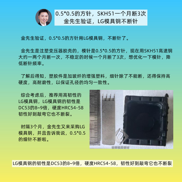 塑膠模具鑲件容易磨損和斷裂，要用什么模具鋼？