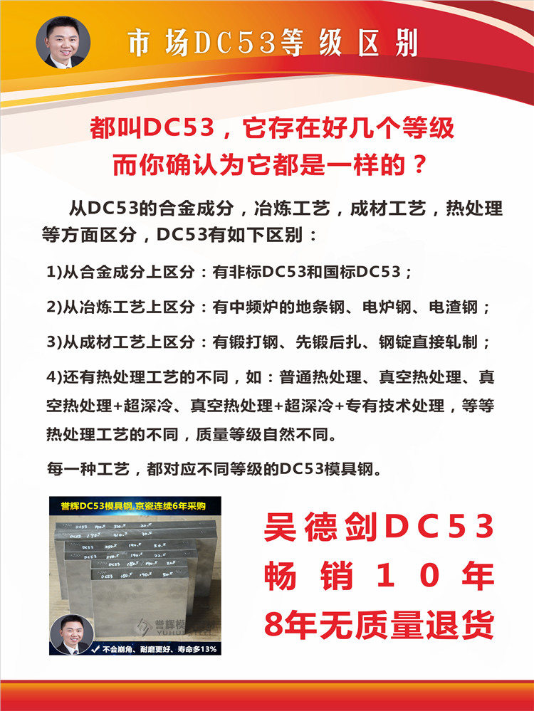 DC53用吳德劍DC53模具鋼，模具壽命多了3倍，馬老板高興壞了.