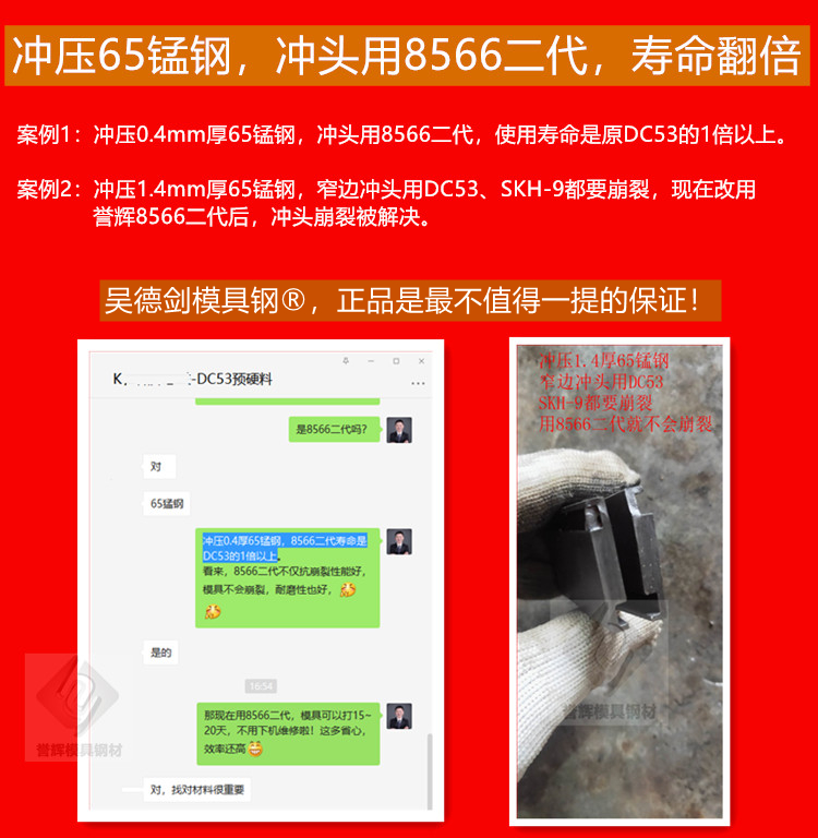 沖壓65Mn錳鋼硬料用8566加強(qiáng)型，就對啦！