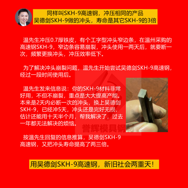 SKH-9是什么材料？吳德劍SKH-9高速鋼壽命比市場SKH-9多2倍(072)